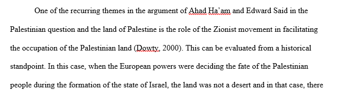 Palestinians and the land of Palestine.