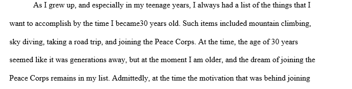 Peace Corps Motivation Statement