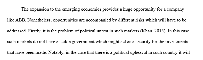 Political and economic risks