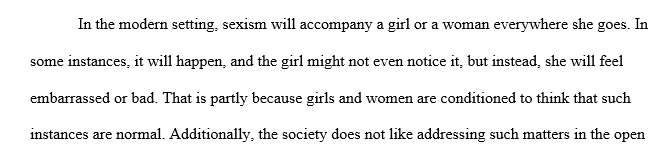 Prevalence of sexism in society