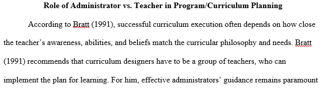 Program and Curriculum Planning