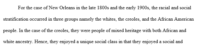 Racial and social stratification of New Orleans