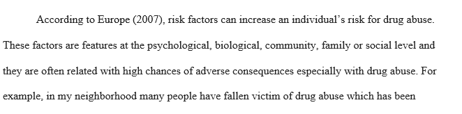 Risk factors for substance use