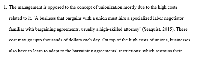 Roles of the unionization