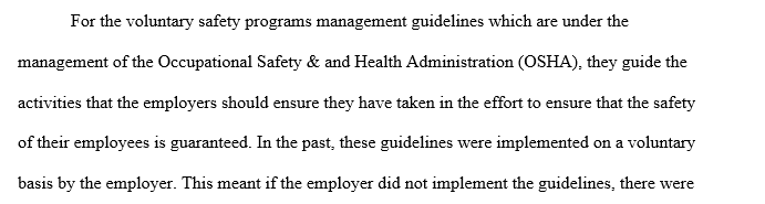 Safety program management guidelines