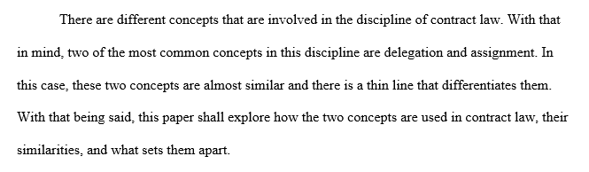 Similarities and differences between “assignment” and “delegation,”