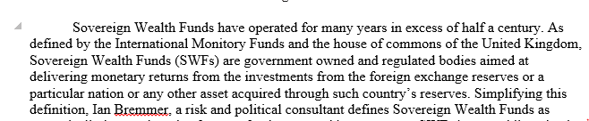 Sovereign Wealth Funds