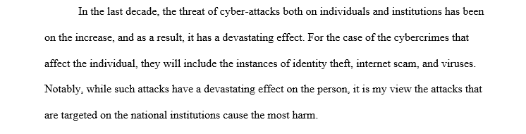 Terrorist cyber-attacks on national institutions