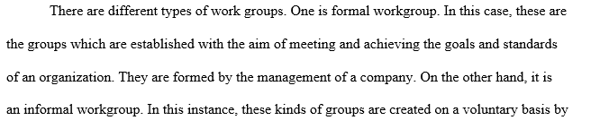 Types of work groups