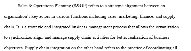 Value of sales and operations planning 