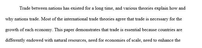 Why nations trade