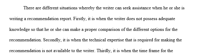 Writing Recommendation Reports