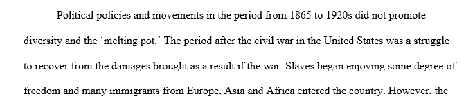 Dealing with Diversity in America from Reconstruction through the 1920s