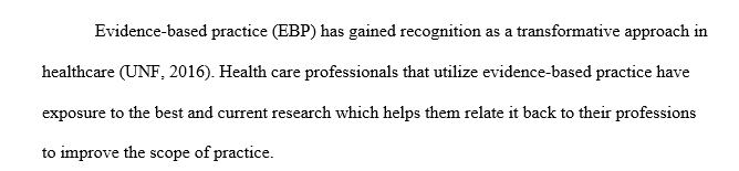 Evidence-based Professional Nursing Practice