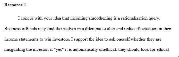 Financial position to investors