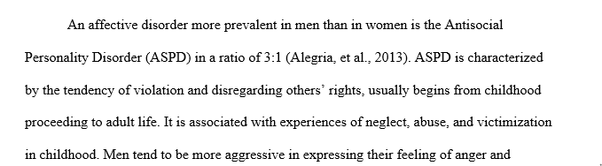 Gender and Mental Disorders