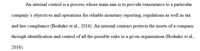 Internal Controls and Finance