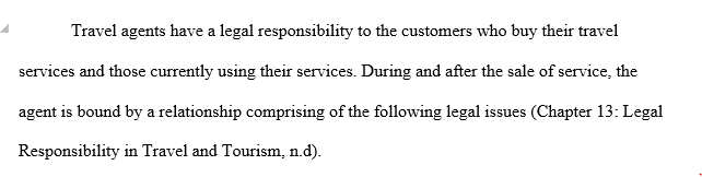 Legal Responsibilities of Travel Agencies