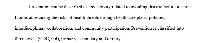 Levels of Health Promotion