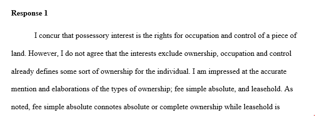 Possessory interest