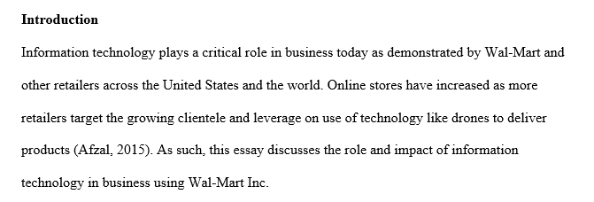 Role and Impact of Information Technology