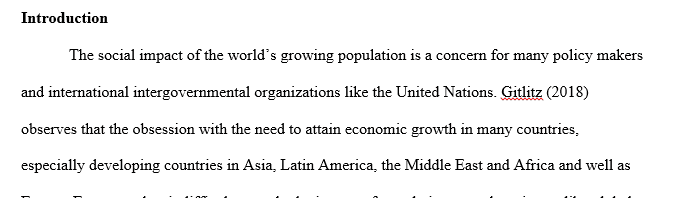 Social Impact of Population Growth