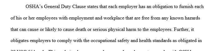 The General Duty Clause