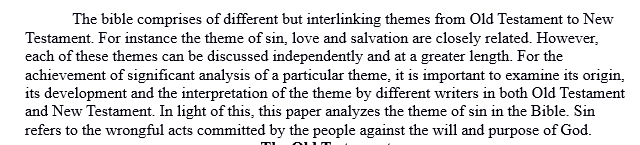 Theme of the Old Testament to the New Testament