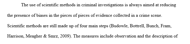 Use of the scientific method in the selected case