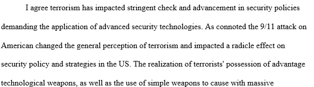 Validate the impact of terrorism on security management