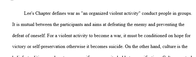 Warfare and Culture