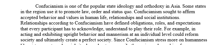 Write about Confucianism
