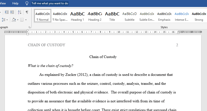 Chain of Custody