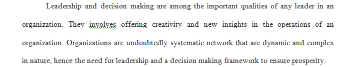 Which of the leadership and decision-making concepts have had the greatest impact on you as a decision leader