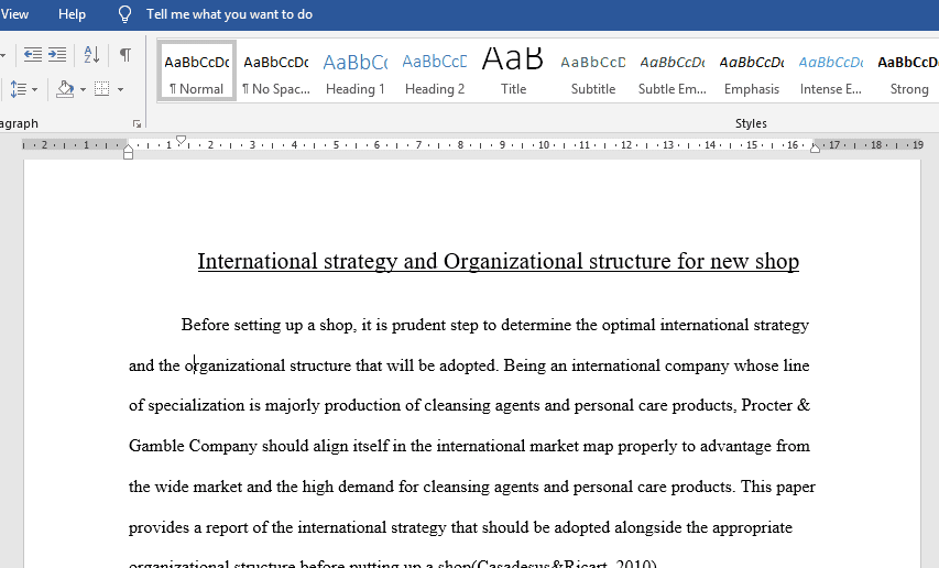Organizational structure