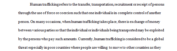 Problem Statement about Human Trafficking