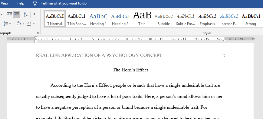Psych 100 - Homework #3 Real life application