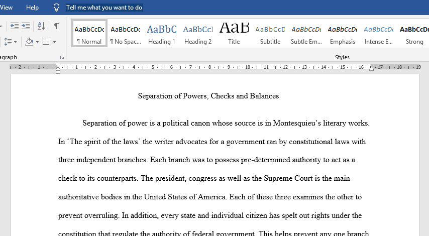 Separation of Powers, Checks and Balances