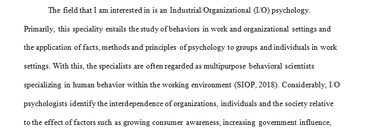 Skills, Knowledge, and Abilities required to be an Industrial/Organizational (I/O) Psychologist
