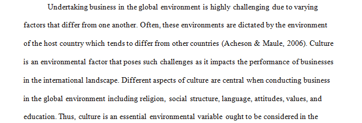 The Role of Culture in International Trade