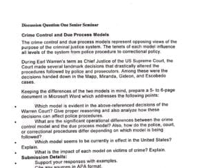 Crime control and due process models