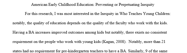 American Early Childhood Education