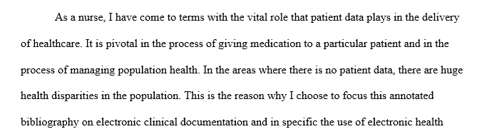 Annotated bibliography on technology in nursing