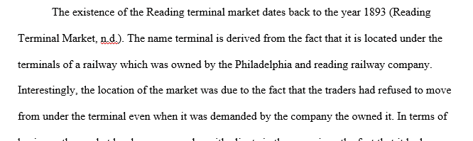 Brief history of the Reading Terminal Market