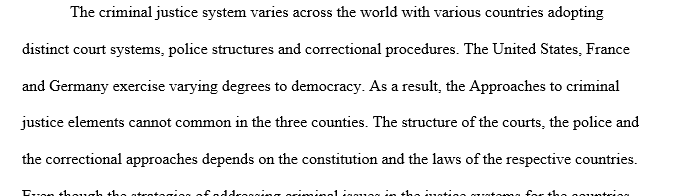 Comparing the criminal justice systems 