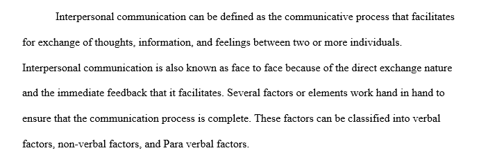 Components necessary for effective interpersonal communication