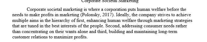 Corporate societal marketing