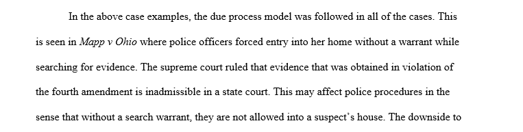 Crime control and due process models