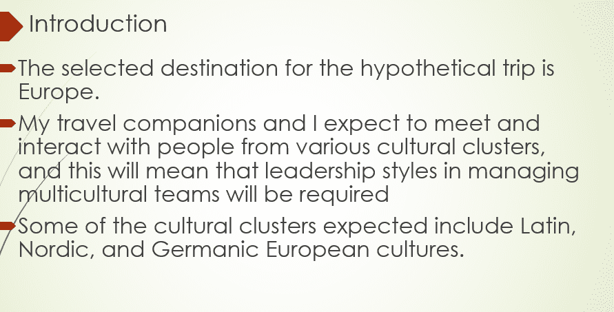 Cultural brief