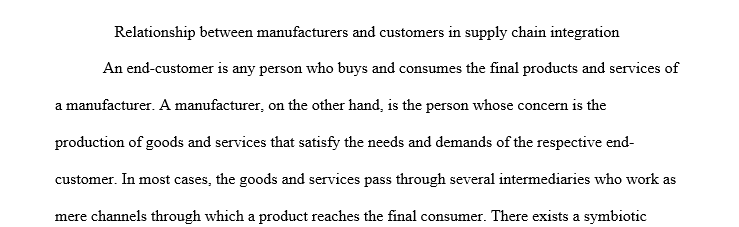 Customers supply chain integration